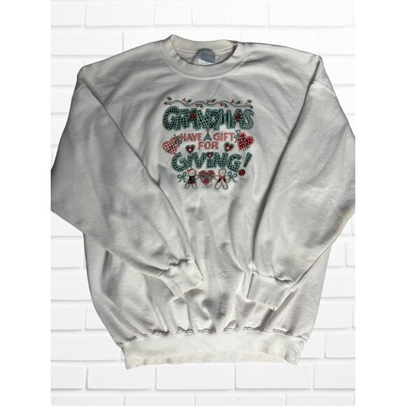 Vintage Gildans Crewneck Women's XXL Grandmas Gifting Gingerbread Christmas Xmas - Picture 2 of 10